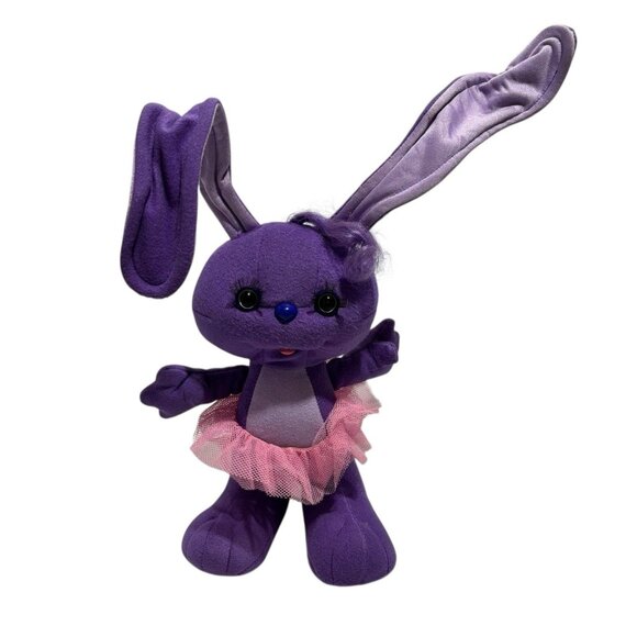 Vintage 12 Inch 89 Kenner GRABBITS Purple Bunny Stuffed Animal Plush Toy! RARE! - Picture 2 of 8